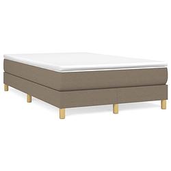 Foto van The living store boxspringbed - taupe - 203 x 120 x 25 cm - pocketvering matras - middelharde ondersteuning -