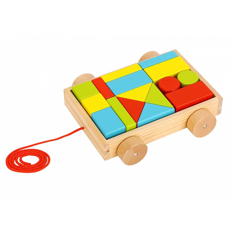 Foto van Tooky toy houten blokken junior 21,5 x 19 cm hout 17-delig