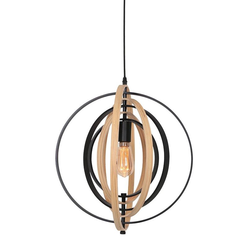 Foto van Anne light & home hanglamp muoversi ø 45 cm hout zwart