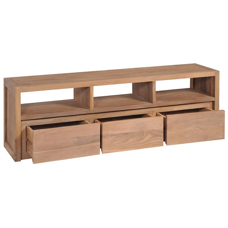 Foto van The living store massief teakhouten dressoir - 120 x 30 x 40 cm - handgemaakt