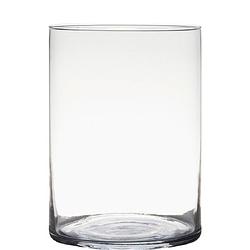 Foto van Transparante home-basics cylinder vorm vaas/vazen van glas 25 x 18 cm - vazen