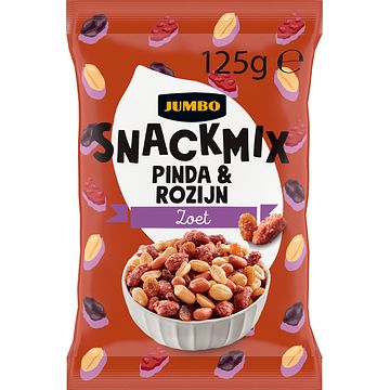 Foto van Jumbo snackmix pinda & rozijn 125g