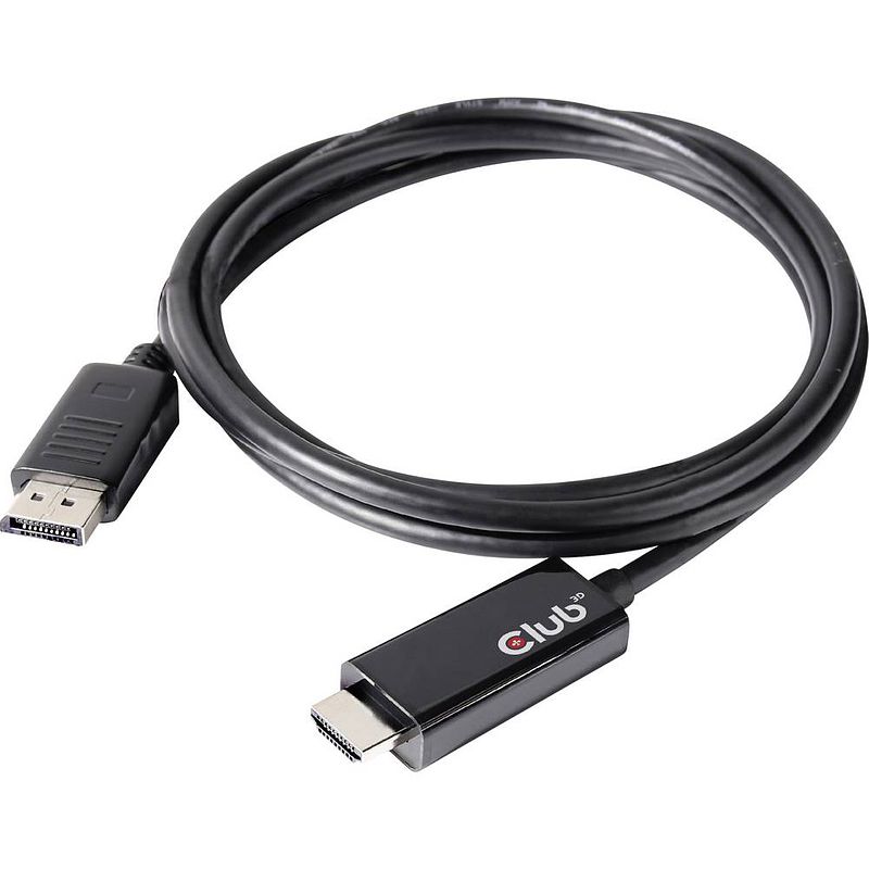 Foto van Club3d displayport / hdmi adapterkabel displayport stekker, hdmi-a stekker 2.00 m zilver cac-1082 displayport-kabel