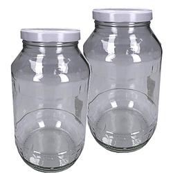 Foto van 2x luchtdichte weckpot transparant glas 1700 ml - weckpotten