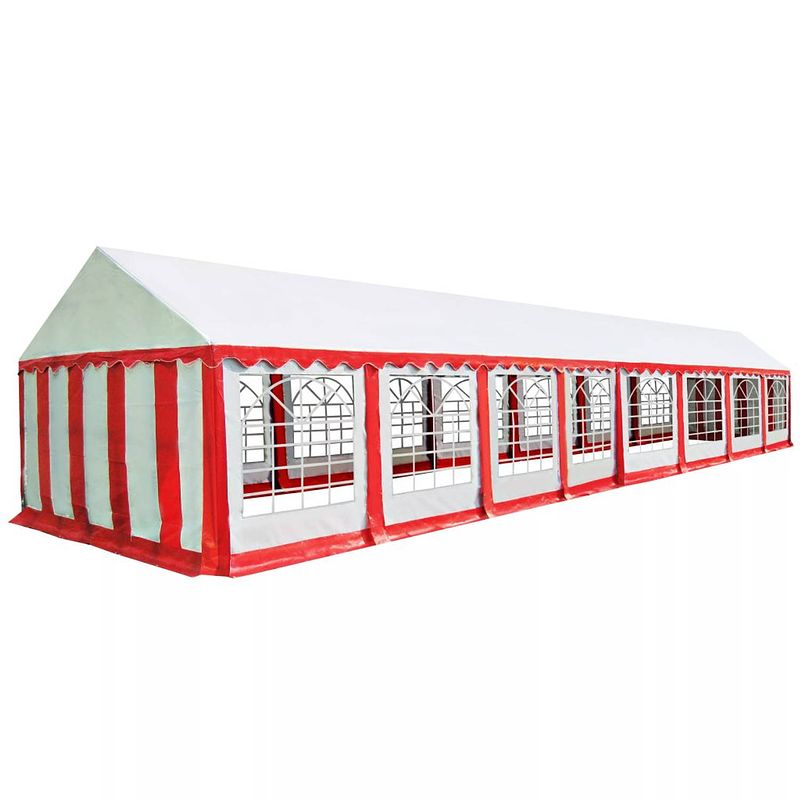 Foto van Vidaxl tuinpaviljoen 6x16 m pvc rood en wit