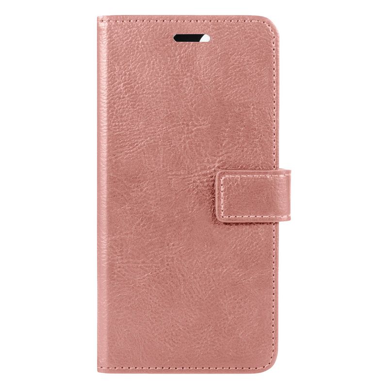 Foto van Basey apple iphone 14 pro hoesje book case kunstleer cover hoes - rose goud