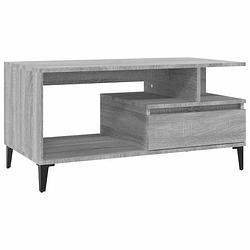 Foto van Vidaxl salontafel 90x49x45 cm bewerkt hout grijs sonoma