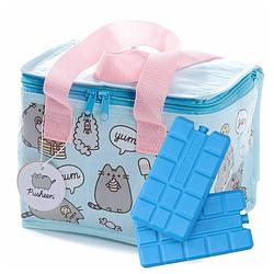 Foto van Puckator kleine lunch koeltas met 2x koelelement - pusheen de kat - 4,4 liter - koeltas