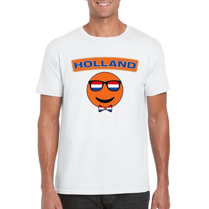 Foto van Holland coole smiley t-shirt wit heren xl