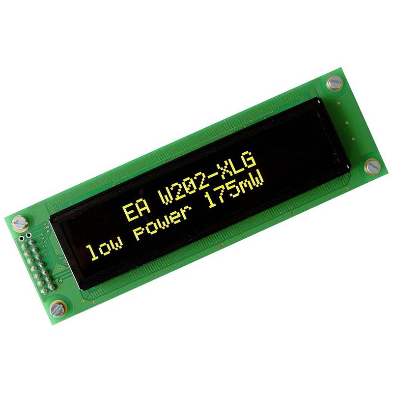 Foto van Display visions oled-display geel-groen 5.55 mm 3.3 v, 5 v aantal cijfers: 2 eaw202-xlg