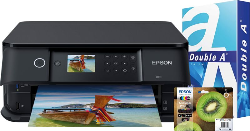 Foto van Epson expression premium xp-6100 + 1 set extra inkt + 500 vellen a4 papier