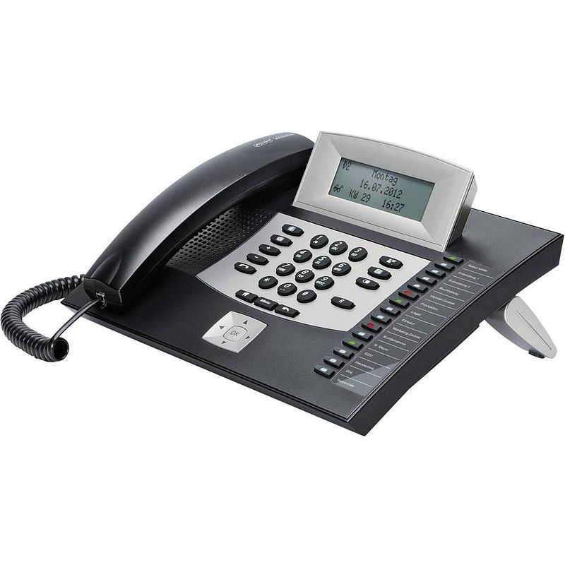 Foto van Auerswald comfortel 1600 isdn-systeemtelefoon headsetaansluiting, handsfree, touchscreen verlicht zwart, zilver