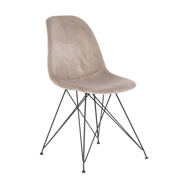 Foto van Giga meubel stoel velvet stone - set van 2 - 44x45x82,5cm - stoel jamie
