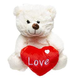 Foto van Pluche love witte beer knuffel 23 cm speelgoed - knuffelberen
