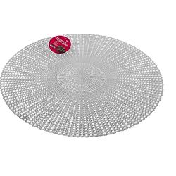Foto van Ronde kunststof dinner placemats zilver met diameter 40 cm - placemats