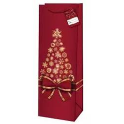 Foto van Verhaak cadeautas kerst lovely 13 x 36 cm papier rood/goud