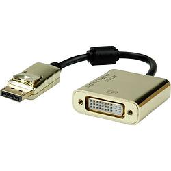 Foto van Roline displayport / dvi adapterkabel displayport stekker, dvi-d 24+1-polige bus 0.15 m zwart/goud 12.88.3175 displayport-kabel