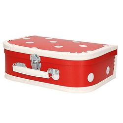 Foto van Speelgoed koffertje rood polka dot 30 cm - kinderkoffers