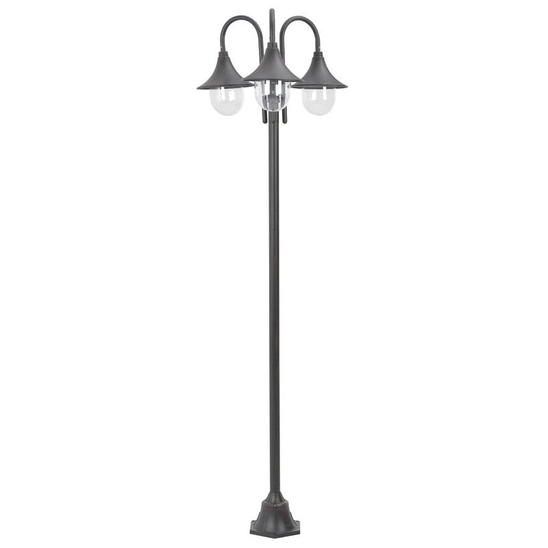 Foto van Vidaxl paalverlichting tuin e27 220 cm aluminium brons 3-delig