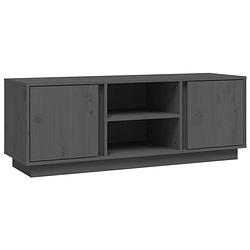 Foto van The living store tv-meubel 110x35x40-5 cm massief grenenhout grijs - kast