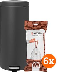 Foto van Brabantia newicon pedaalemmer 30 liter infinite grey + vuilniszakken (120 stuks)