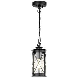 Foto van Wofi outdoor line delian 1flg. 12276 hanglamp voor buiten e27 zwart