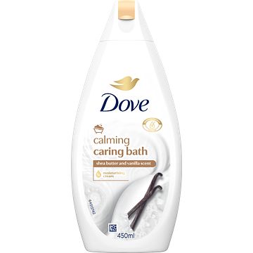 Foto van Dove calming caring bath badcreme sheaboter & vanille 450ml bij jumbo