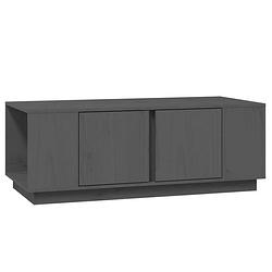 Foto van The living store salontafel 110x50x40 cm massief grenenhout grijs - tafel