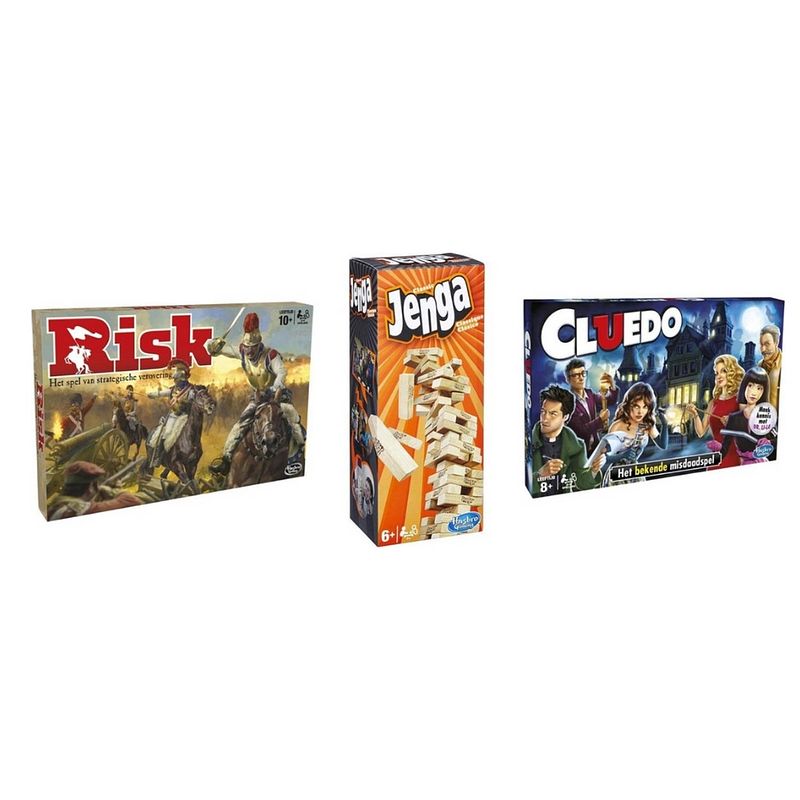 Foto van Spellenbundel - 3 stuks - risk & jenga & cluedo