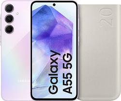 Foto van Samsung galaxy a55 256gb paars 5g + samsung powerbank 20.000 mah met snelladen beige