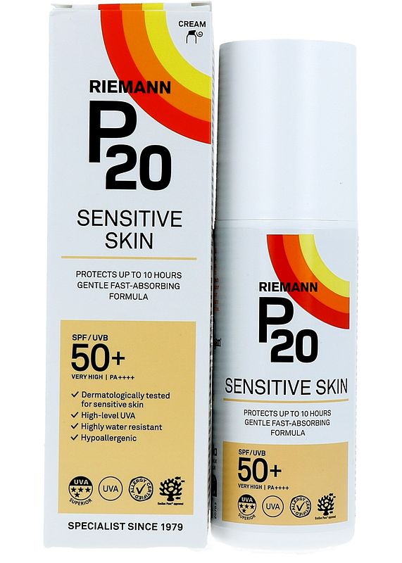 Foto van P20 zonnebrand sensitive face spf50+