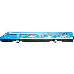 Foto van Lg-imports speelgoedtrein modern racing junior 37,5 cm blauw