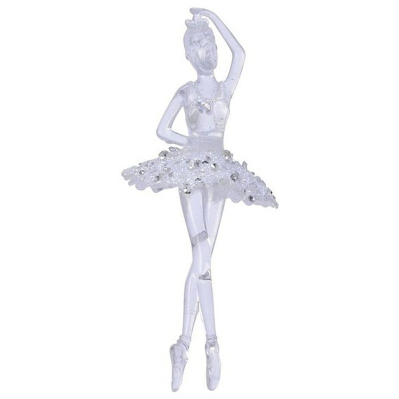 Foto van 1x kerstboomdecoratie transparante ballerina 17 cm - kerstboomversiering - kerstdecoratie