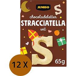 Foto van Jumbo chocoladeletter stracciatella wit s 12 x 65 g