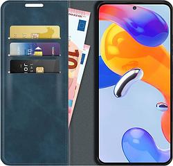 Foto van Just in case wallet magnetic xiaomi redmi note 11 pro 5g book case blauw