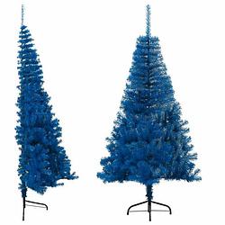 Foto van Vidaxl kunstkerstboom met standaard half 180 cm pvc blauw