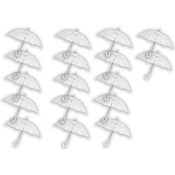 Foto van 17 stuks paraplu transparant plastic paraplu'ss 100 cm - doorzichtige paraplu - trouwparaplu - bruidsparaplu - stijlvol -