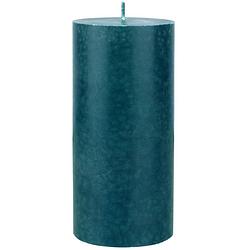 Foto van Petrol blauwe cilinder kaarsen /stompkaarsen 15 x 7 cm 50 branduren sfeerkaarsen - stompkaarsen