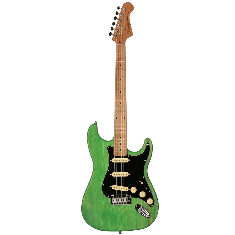 Foto van Fazley outlaw series sheriff plus sss green elektrische gitaar met gigbag