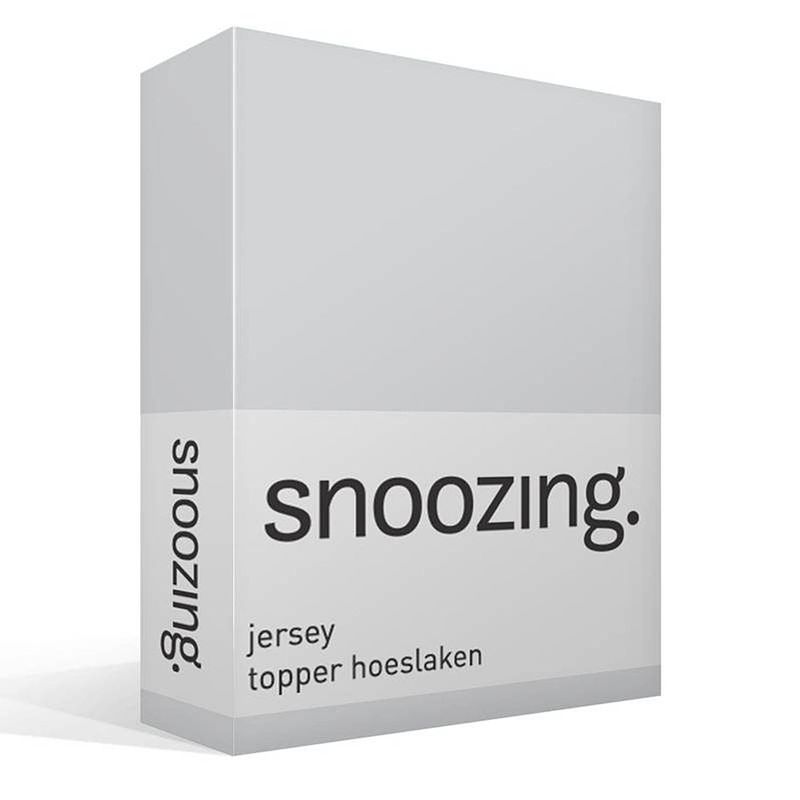 Foto van Snoozing jersey - topper hoeslaken - katoen - 160x210/220 - grijs