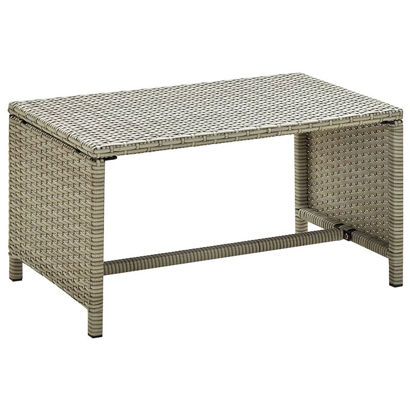 Foto van Vidaxl salontafel 70x40x38 cm poly rattan beige