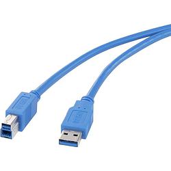 Foto van Renkforce usb-kabel usb 3.2 gen1 (usb 3.0 / usb 3.1 gen1) usb-a stekker, usb-b stekker 1.80 m blauw vergulde steekcontacten rf-4260504