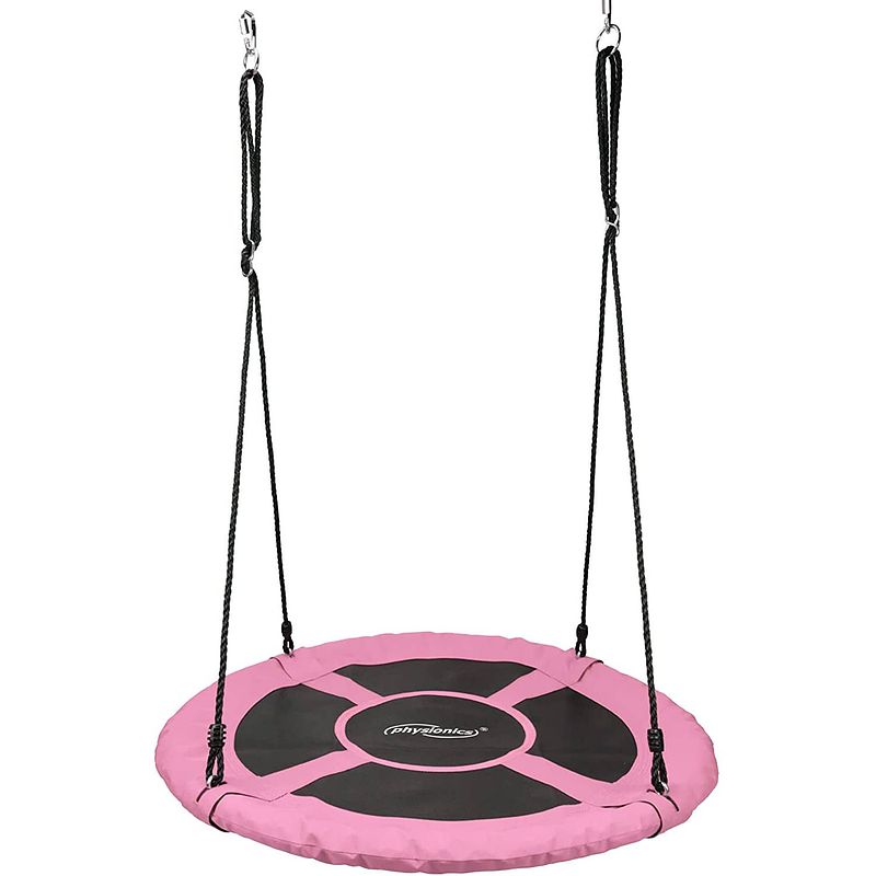 Foto van Physionics- nestschommel - outdoor/indoor, tot 300 kg belasting, diameter 100 cm, voor kinderen en volwassenen, roze...