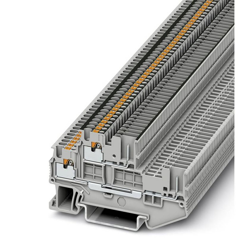 Foto van Phoenix contact pttb 1,5/s/2p-pv 3212468 klem 2-etages aantal polen: 4 0.14 mm² 1.5 mm² grijs 50 stuk(s)