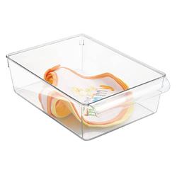 Foto van Idesign - koelkast organizer met handvat, 29.2 x 20.3 x 8.9 cm, kunststof, transparant - idesign linus