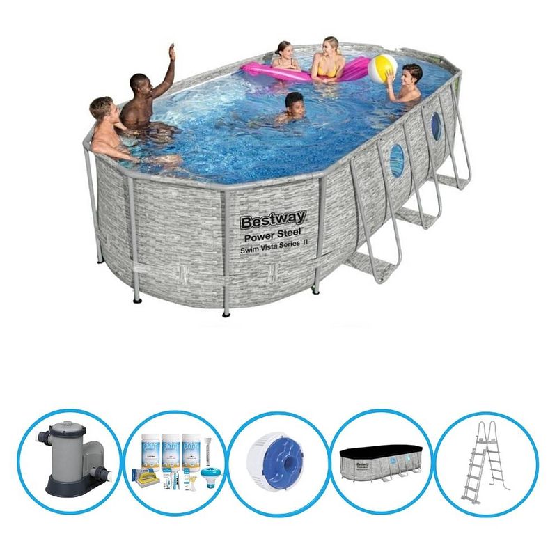 Foto van Bestway zwembad power steel swim vista - zwembadpakket - 549x274x122 cm