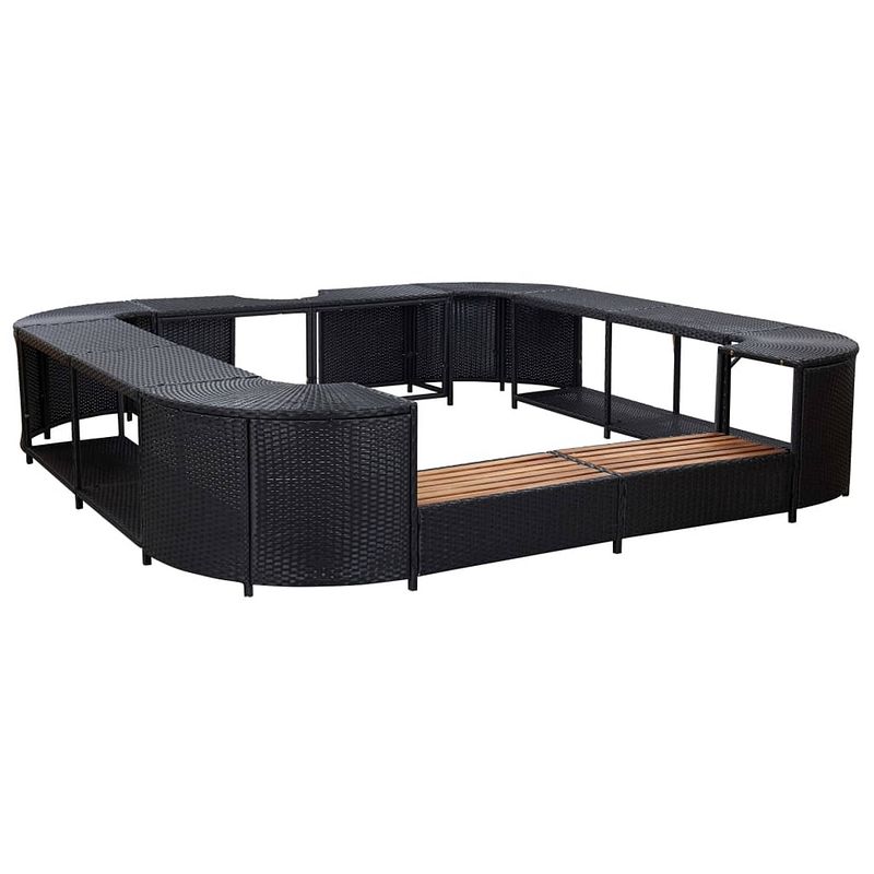 Foto van Vidaxl spa-ombouw vierkant 268x268x55 cm poly rattan zwart