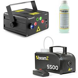 Foto van Beamz dahib party laser met 500 w rookmachine