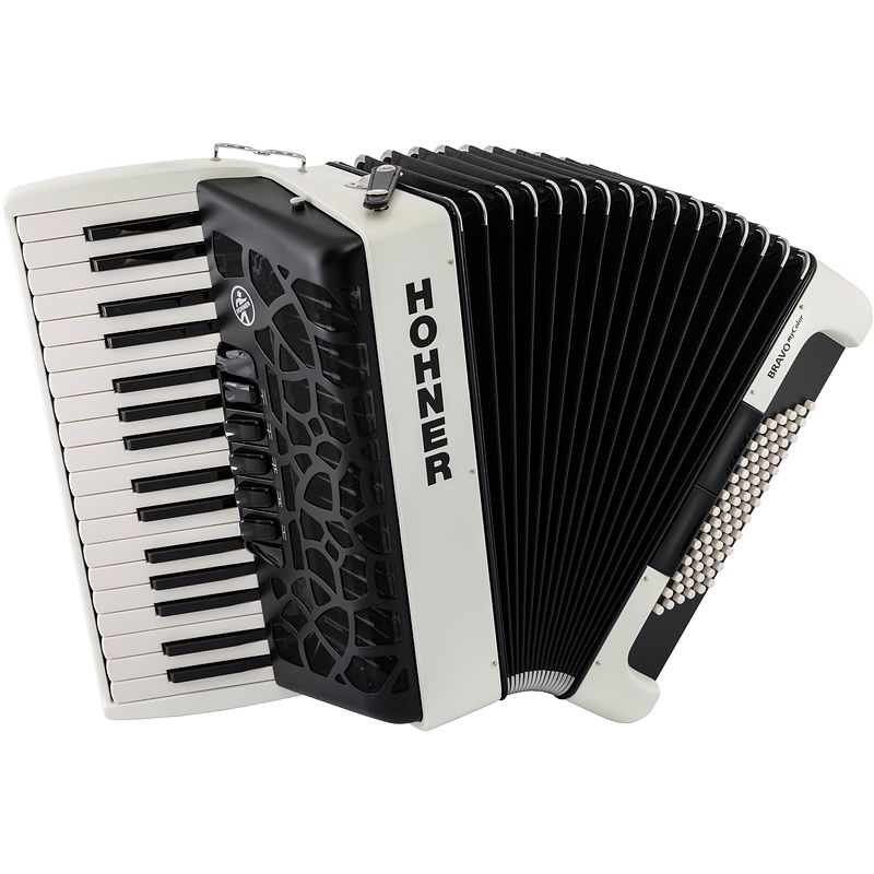 Foto van Hohner bravo iii 72 mycolor silent key day accordeon