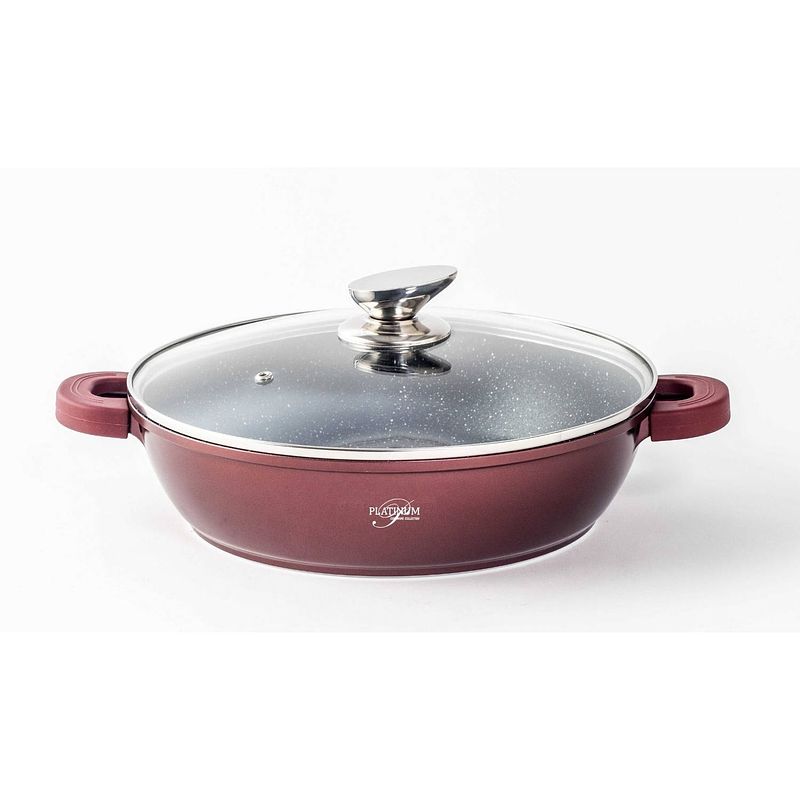 Foto van Platinum braadpan - antiaanbak - 24cm - burgundy